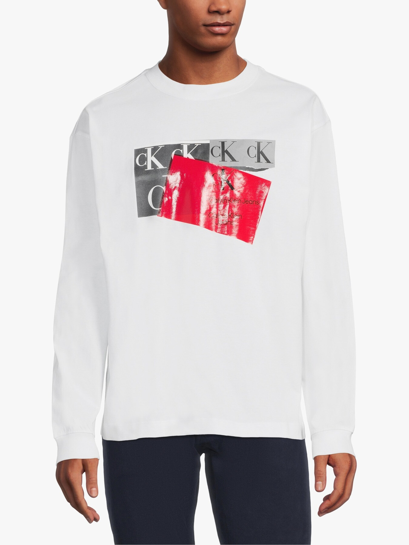 Calvin Klein Jeans Disrupted Monogram Sweatshirt Talla S Color