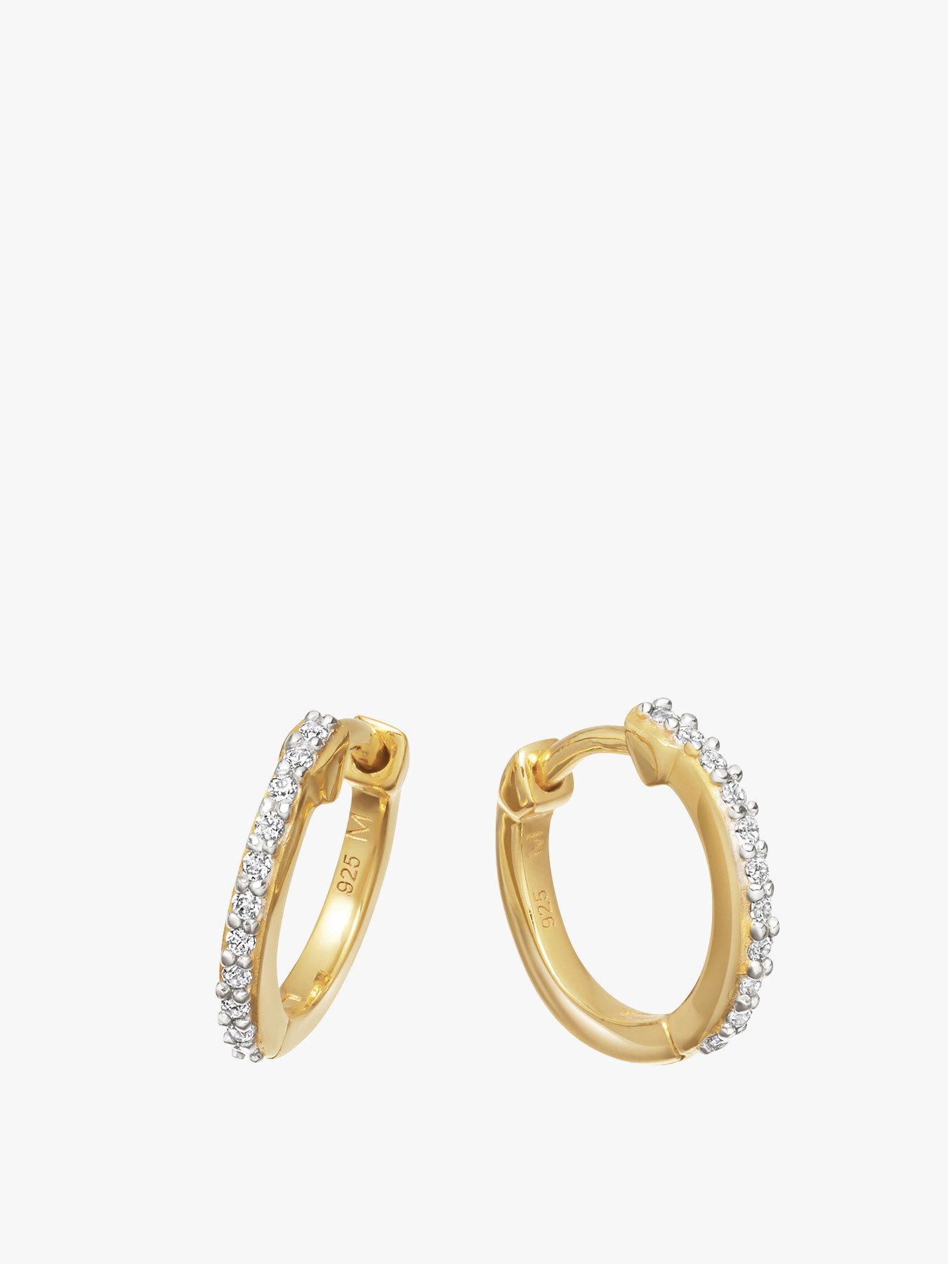 Women's Missoma Gold Pave Huggie Pair | Earrings | Fenwick