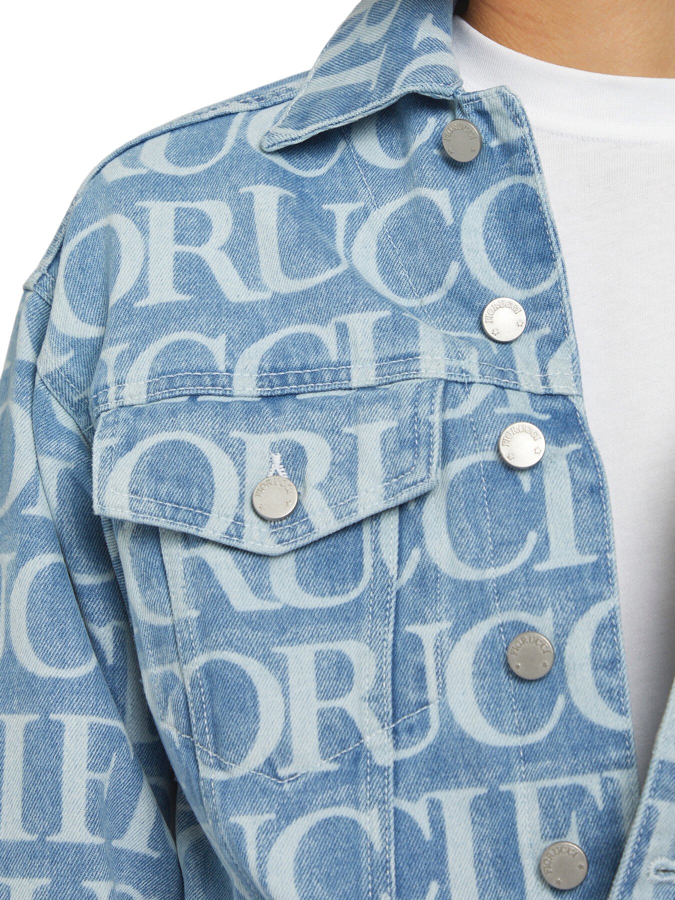 Fiorucci Monogram Cropped Tapered Denim Jacket | Denim | Fenwick