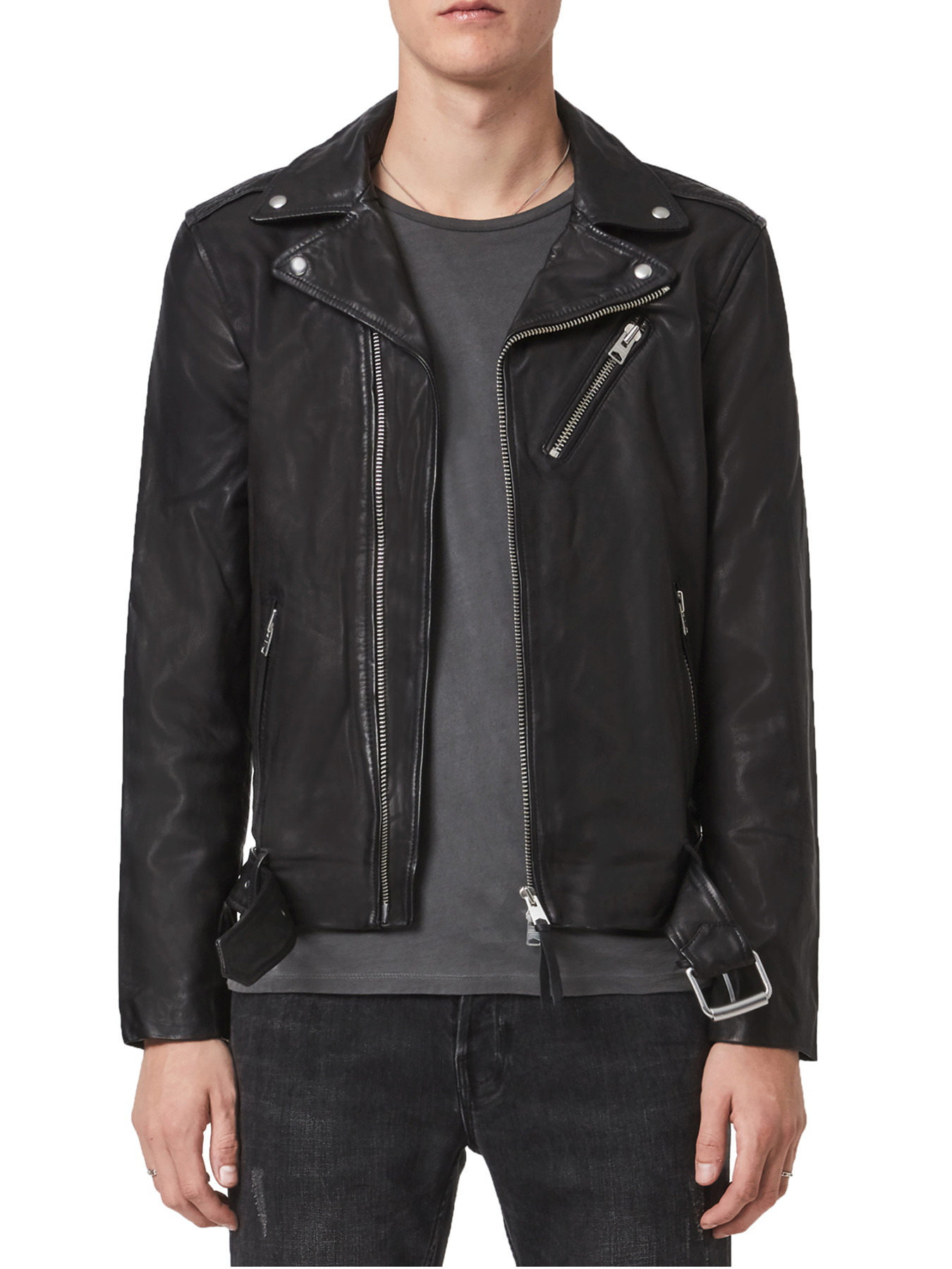 Men's AllSaints Rigg Leather Biker Jacket | Fenwick